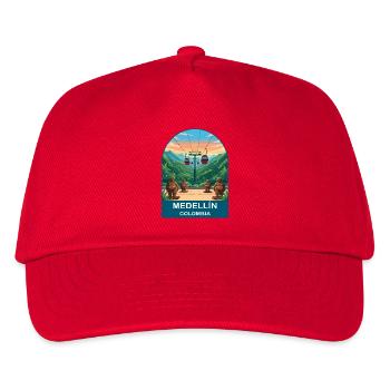 Medellin Colombia Botero & Metrocable Travel Art - Kids’ Baseball Cap - red - Front