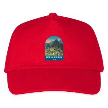 Machu Picchu Peru Inka Ruinen Vintage-Reisekunst - Kinder Basecap - Rot - Vorne