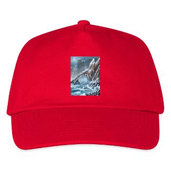 Icy Rocky Bridge over City - Kids’ Baseball Cap - red - Front