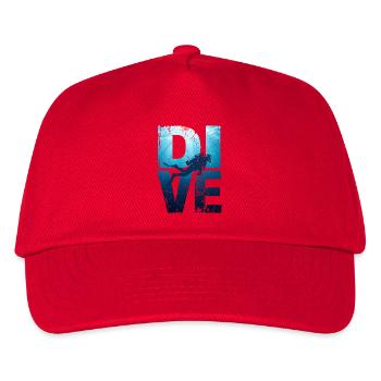 Deep DIVE Grunge - Kinder Basecap - Rot - Vorne