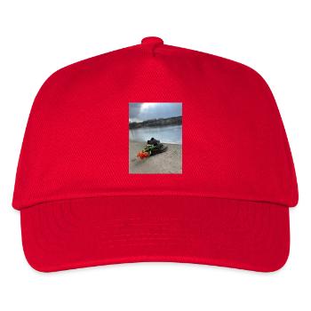 A shoe on the edge with a flower - Kids’ Baseball Cap - red - Front