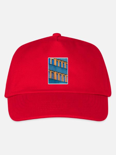 BLAU / ORANGE. - Kinder Basecap - Rot