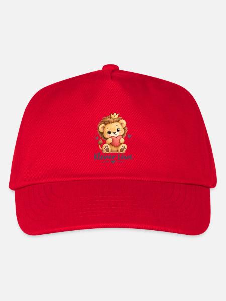 Kleiner Löwe mit Herzkrone - Kinder Basecap - Rot