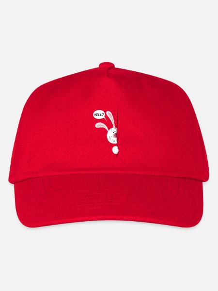 Kaninchen sagt Hello - Kinder Basecap - Rot
