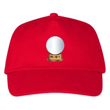 leere nostalgische Schneekugel zum Beschriften - Kinder Basecap - Rot - Vorne