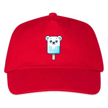 Ein Eis in Form eines lächelnden Eisbären - Kinder Basecap - Rot - Vorne