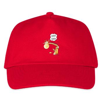 Guck Guck Giraffe I Wildtier Tiermotiv - Kinder Basecap - Rot - Vorne