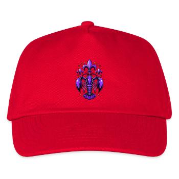Mardi Gras Languste mit Fleur-de-Lis Design - Kinder Basecap - Rot - Vorne