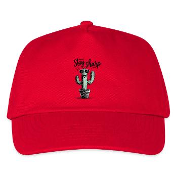 Humorvoller Kaktus mit Sonnenbrille - Kinder Basecap - Rot - Vorne