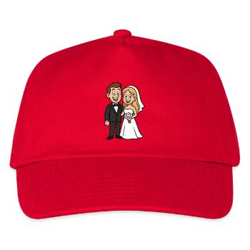 Brautpaar Ehepaar Hochzeit Comic - Kinder Basecap - Rot - Vorne