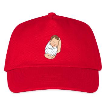 Neugeborenes Baby in Händen | Liebe & Schutz - Kinder Basecap - Rot - Vorne