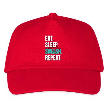 Badminton Eat Sleep Smash Repeat - Kids’ Baseball Cap - red - Front