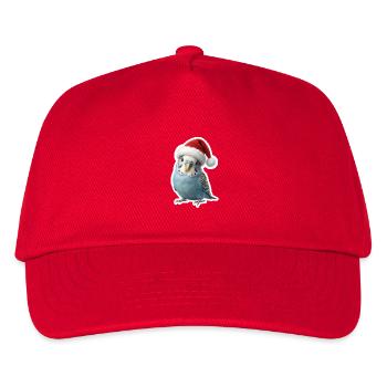 Blue budgie chirping Christmas carols - Kids’ Baseball Cap - red - Front