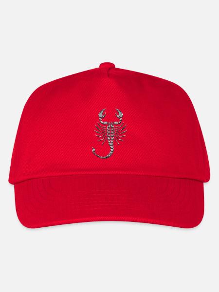 Skorpion-Metallchrom - Kinder Basecap - Rot