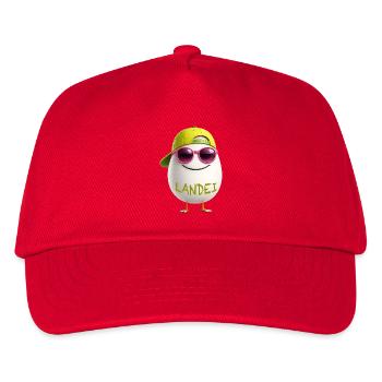 Landei mit Neon Sonnenbrille - Kinder Basecap - Rot - Vorne