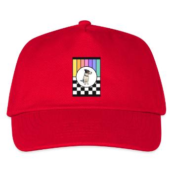 Hund im Regenbogenrahmen - Kinder Basecap - Rot - Vorne