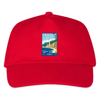 Entdecken Sie charmante Camogli in Italien - Kinder Basecap - Rot - Vorne