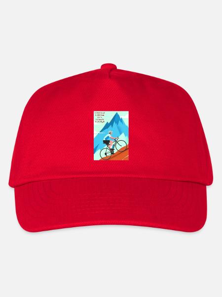 The wheel and the mountain are calling - Kids’ Baseball Cap - red