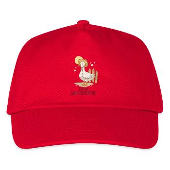 Zack Gans-Körperfoto Lustiges Gänse Motiv - Kinder Basecap - Rot - Vorne