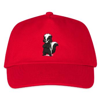 Selbstbewusstes Stinktier Maskottchen - Kinder Basecap - Rot - Vorne