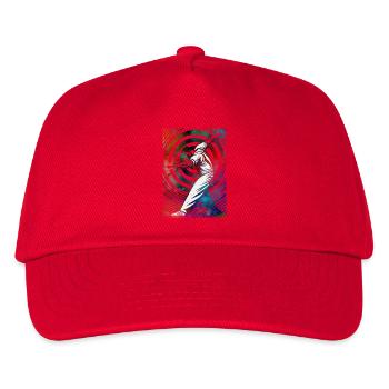 Golfer in einem bunten Strudel - Kinder Basecap - Rot - Vorne