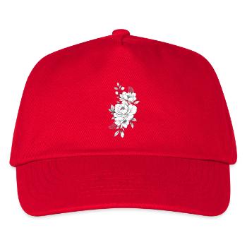 Pfingstige Schwarze Blumentinte - Kinder Basecap - Rot - Vorne