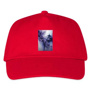 Purple Pagoda and Flowers - Kids’ Baseball Cap - red - Front