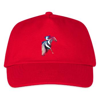 Buntes Pferd mit Reiter - Kinder Basecap - Rot - Vorne