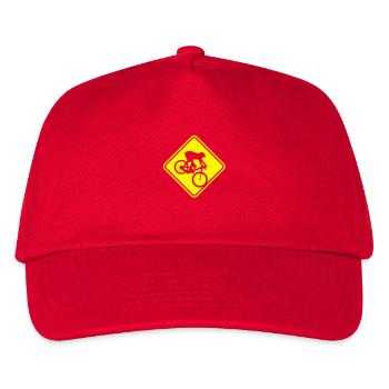 MTB Dowwnhill Mountain Biking Roadsign - Kids’ Baseball Cap - red - Front