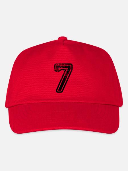 7 - Nummer - Kinder Basecap - Rot