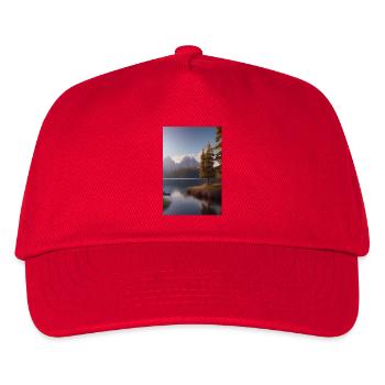 Landscape with lake and mountains - Kids’ Baseball Cap - red - Front