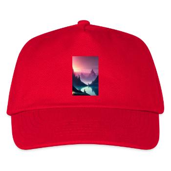 Landscape with lake and mountains - Kids’ Baseball Cap - red - Front