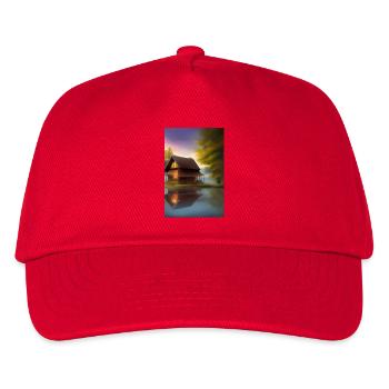 Charming lakeside cabin - Kids’ Baseball Cap - red - Front