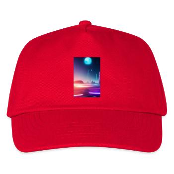 Futuristisches Weltall - Kinder Basecap - Rot - Vorne
