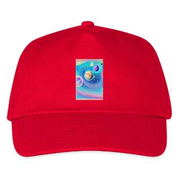 Weltall und Planeten - Kinder Basecap - Rot - Vorne