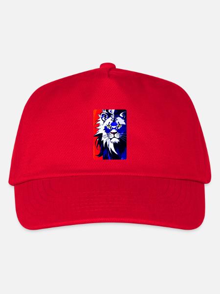 Blauer Löwe (Design1) - Kinder Basecap - Rot