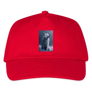 Poster Illustration de Loup Blanc - Casquette de baseball Enfant - rouge - Devant