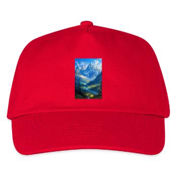 Poster Illustration Paysage de Montagne - Casquette de baseball Enfant - rouge - Devant