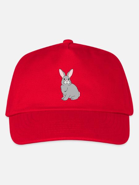 Niedlicher Hase im Cartoon-Stil - Kinder Basecap - Rot