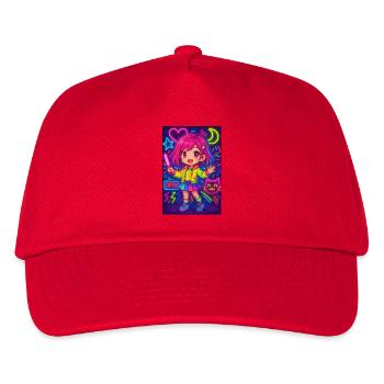 Neon Chibi Magic – Colorful Anime Energy - Kids’ Baseball Cap - red - Front