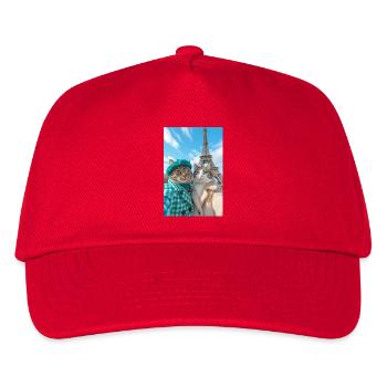 Stylish cats in Paris in winter - Kids’ Baseball Cap - red - Front