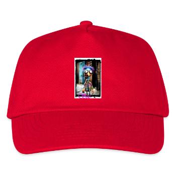Colorful bird sculpture with punk style - Kids’ Baseball Cap - red - Front