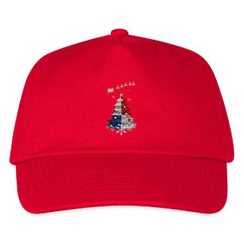 Weihnachtsbaum mit Panama-Flagge - Kinder Basecap - Rot - Vorne