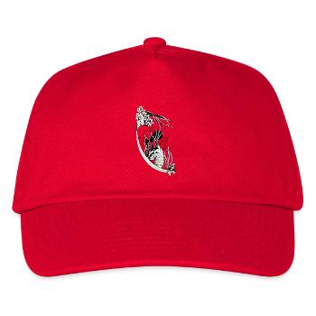 Accents ondulés de feuilles noires et blanches - Casquette de baseball Enfant - rouge - Devant