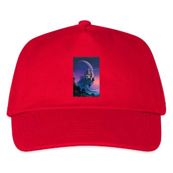 Moonlit Castle Over Nebula Isle - Kids’ Baseball Cap - red - Front