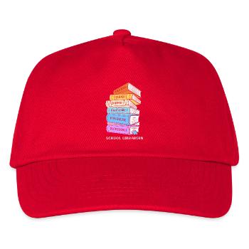 Lesen Bibliothek Leseratte - Kinder Basecap - Rot - Vorne