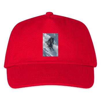 Winter Stallion in Snow Drift - Kids’ Baseball Cap - red - Front