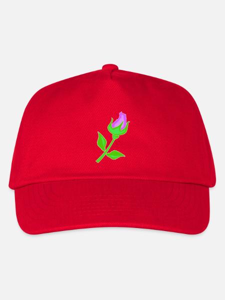 Rose in einem violettem Farbton - Kinder Basecap - Rot