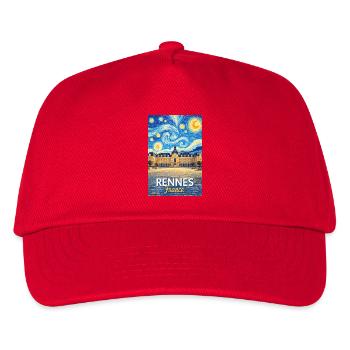 Rennes, Frankreich - Kinder Basecap - Rot - Vorne