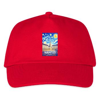 Nantes, Frankreich - Kinder Basecap - Rot - Vorne